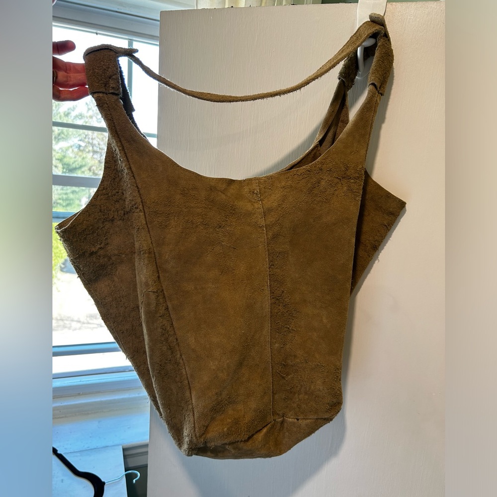 Faux suede hobo bag